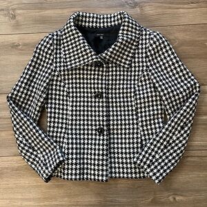 Zara Basic Black and White Houndstooth Jacket Womens 8